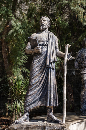 MUGLA , TURKEY - AUGUST 29, 2015: Statues next to Bodrum Museum of Underwater Archaeology in Mugla, Turkeyのeditorial素材
