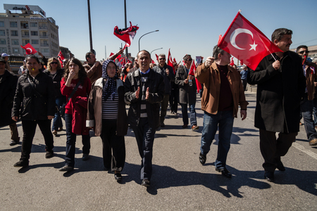 ANKARA, TURKEY -MAR 15, 2014 : Tens of Thousands Retired Turkish NCO' s Meeting, Held for Personal Rightsのeditorial素材