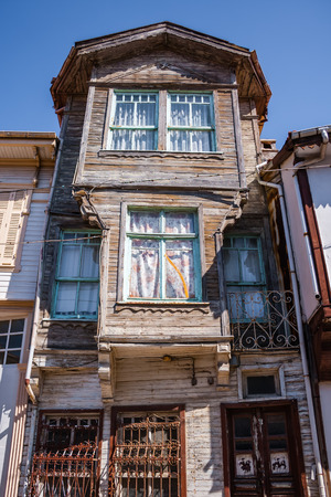 Traditional Turkish house waiting for restoration and renovation in Trilyeのeditorial素材