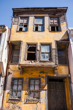 Traditional Turkish house waiting for restoration and renovation in Trilyeのeditorial素材
