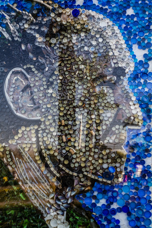 BODRUM, TURKEY - AUGUST 30, 2015: Statue made from wastes collected from the seaのeditorial素材