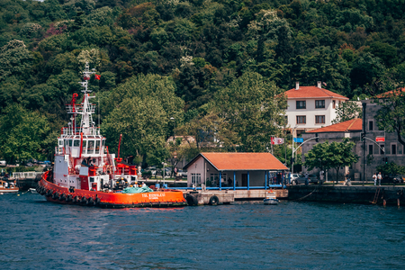 ISTANBUL, TURKEY - MAY 12, 2010: Traditional and modern mansions on the Bosporus Strait watersideのeditorial素材