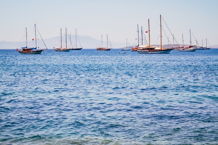 BODRUM, TURKEY - AUG 29, 2015: Holiday Resorts and one of the Beautiful Bays of Bodrumのeditorial素材