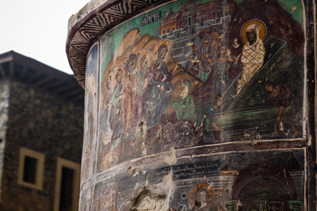 Trabzon, Turkey - Aug 15, 2013:  Sumela Monastery courtyardのeditorial素材