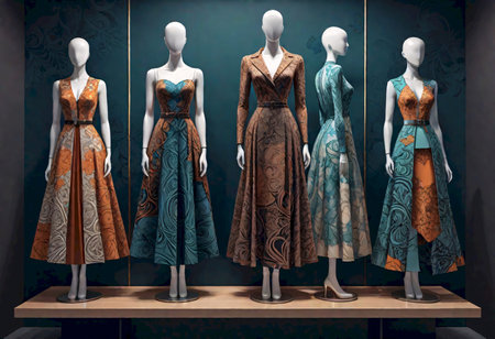 Elegant clothes on a store display, generated by AIの素材