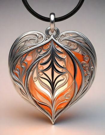 Leaf shaped pendant, generated with AIの素材