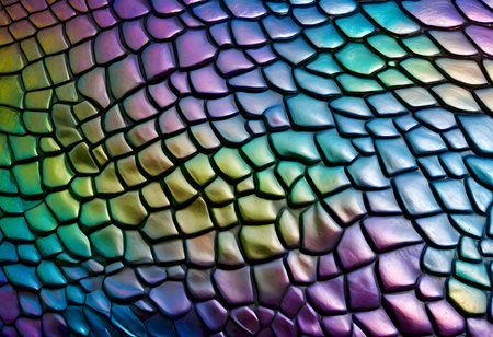 Vibrant reptile skin pattern, generated with AIの素材