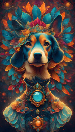 Unique and creative dog design, generated with AIの素材