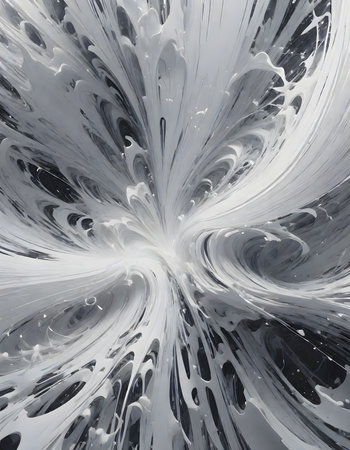 Ripple effect on grayscale abstract texture, showing a minimalist design with a serene and tranquil feel, Generative AI.の素材