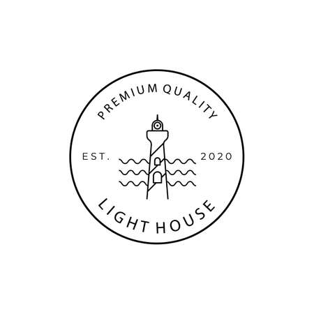 lighthouse line art minimalist vector illustration designのイラスト素材