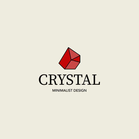 red crystal jewelry minimalist icon design vector illustration vintageのイラスト素材