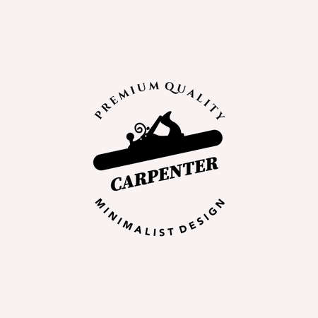 carpenter vintage icon minimalist vector illustration design woodのイラスト素材