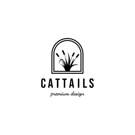 cattails vintage design illustration minimalist premium qualityのイラスト素材