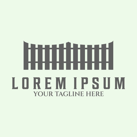 icon minimalist vintage fence logo vector illustration designのイラスト素材