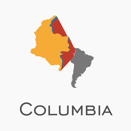 columbia and south american continent mapのイラスト素材
