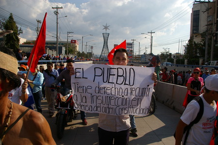 Protest march in Honduras against Juan Orlando Hernandezのeditorial素材