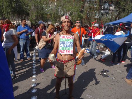 Protest march in Honduras against Juan Orlando Hernandez Honduras Tegucigalpa January 2018のeditorial素材