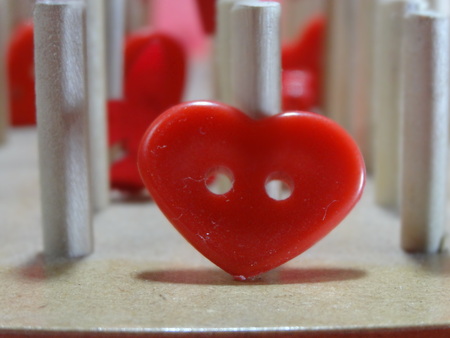 Abstract red art hearts and objectsの写真素材