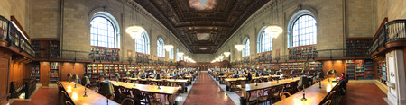 A Panorama of the reading room at the New York Public Library, Manhattanのeditorial素材