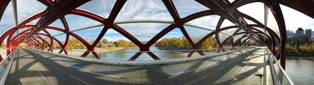 A Panorama of the Peace Bridge in Calgary, Canadaのeditorial素材