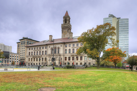 A view of City Hall in Worcester, Massachusettsのeditorial素材