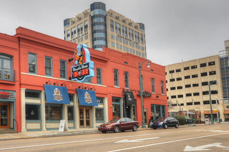 Music Hall of Fame near Beale St. in Memphis, Tennessee. Beale Street is a famous area with ties to historic Blues Music buildings and musiciansのeditorial素材