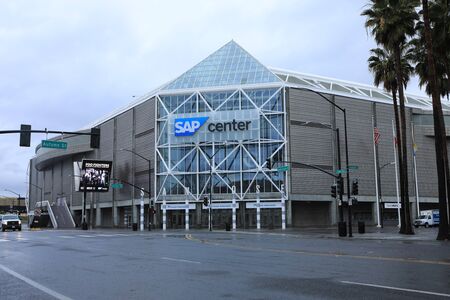 SAP Center in San Jose, California. Home to the San Jose Sharks of the NHLのeditorial素材