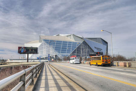 A View of Mercedes-Benz Stadium, home to NFL Atlanta Falconsのeditorial素材