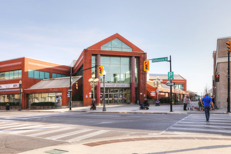 A View of the the downtown area in Brantford, Ontario, Canadaのeditorial素材