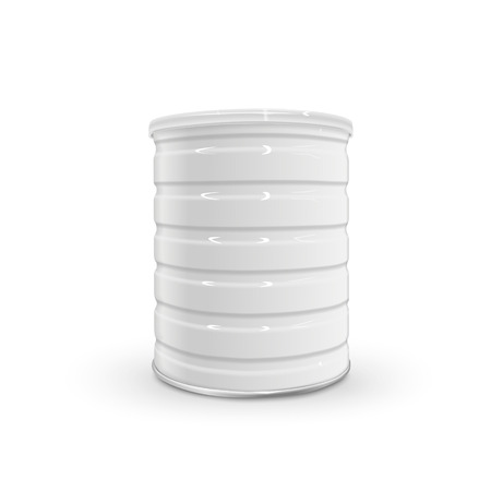 blank metal can isolated on white backgroundのイラスト素材