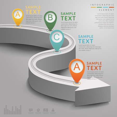 simplicity infographic template design with extend roadのイラスト素材