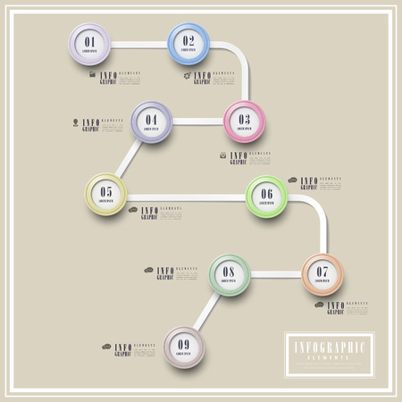 simplicity infographic template design with circular elementsのイラスト素材