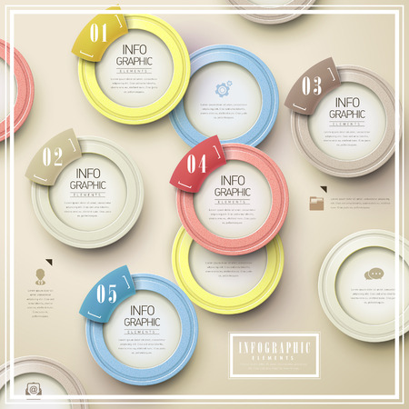 simplicity infographic template design with circular elementsのイラスト素材