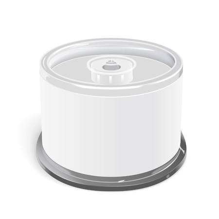 CD container with blank label isolated on white backgroundのイラスト素材