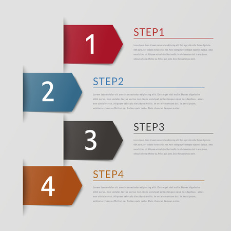 simplicity infographic design with arrow label elementsのイラスト素材