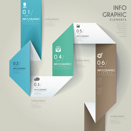 elegant infographic design with folding paper elementsのイラスト素材