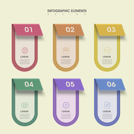 lovely infographic design with colorful label elementsのイラスト素材