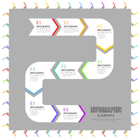 creative infographic design with flat bending arrowのイラスト素材