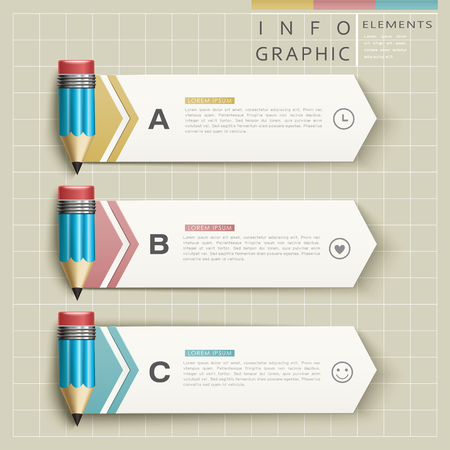 education infographic template design with pencils elementのイラスト素材