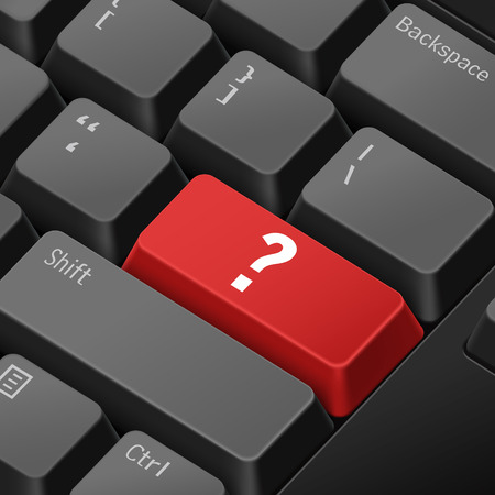 message on 3d illustration keyboard enter key for question mark conceptsのイラスト素材
