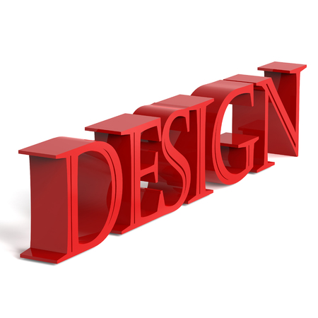 3D rendering word - DESIGN isolated on white background