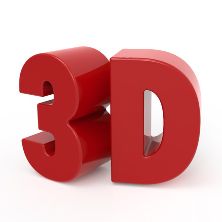 3D rendering word - 3D isolated on white background