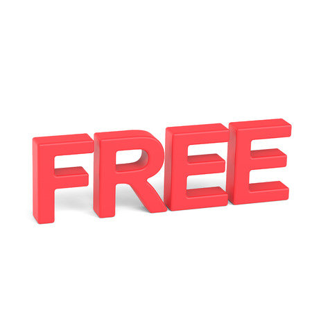 3D rendering word - FREE isolated on white backgroundの写真素材