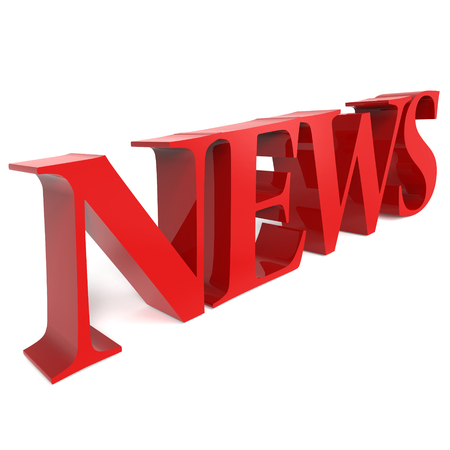 3D rendering word - NEWS isolated on white backgroundの写真素材