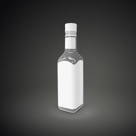 blank sauce bottle isolated on black background. 3D illustration.のイラスト素材