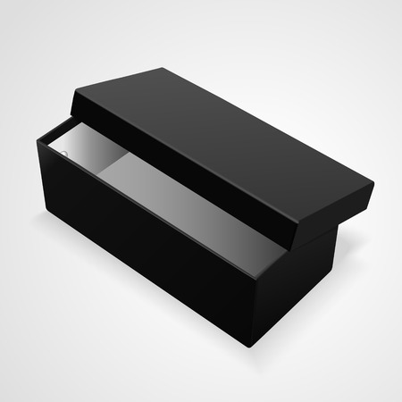 open blank shoes box isolated on white background. 3D illustration.のイラスト素材