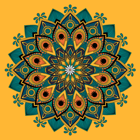 Decorative Mandala ornament, attractive floral design for coloring pageのイラスト素材