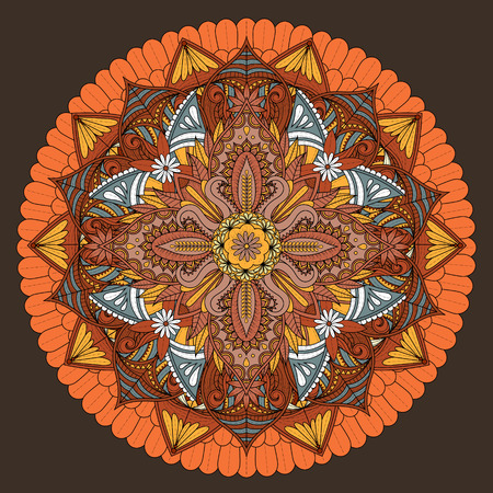 Decorative Mandala ornament, attractive floral design for coloring pageのイラスト素材