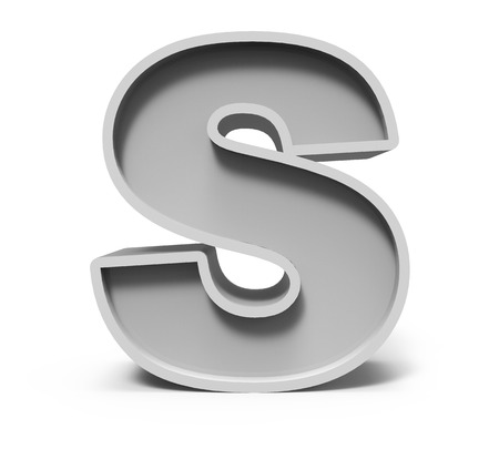 3d rendering concrete letter S isolated on white background, 3d renderingの写真素材