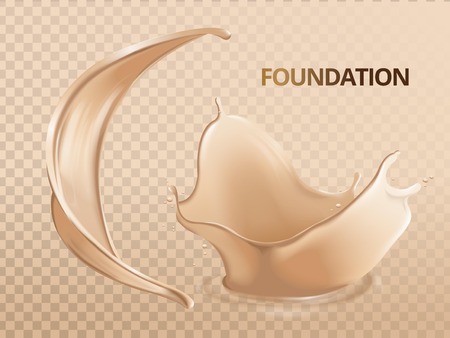 Elegant foundation effects, soft liquid foundation texture in 3d illustrationのイラスト素材